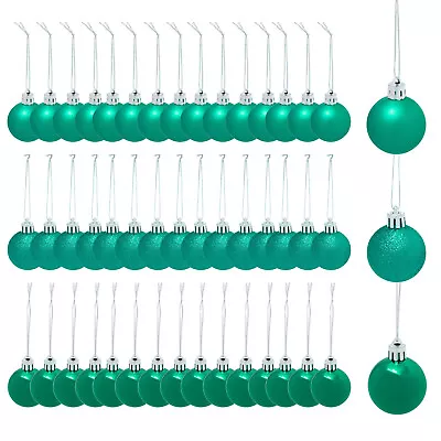 48 Pcs Mini Christmas Ball Ornaments 1.5” Green Hanging Tree Décor For Holiday • $15.49