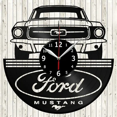 Ford Mustang Vinyl Record Wall Clock Decor Handmade 3679 • $24.98