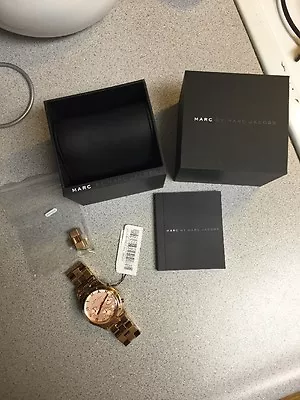 MARC JACOBS Rose Gold Henry Chronograph Watch In Box $275 • $74.99
