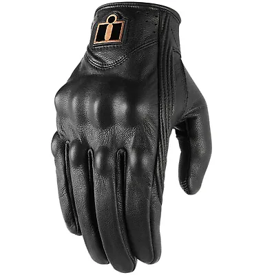 Icon Pursuit Classic Mens Leather Motorcycle Gloves Black • $75