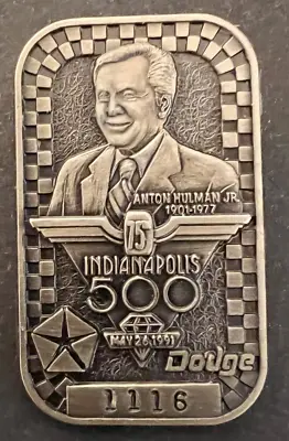 1991 Indy 500 Silver  Pit Badge   #1116.   Mears Was The Winner. • $35