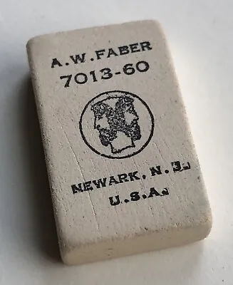 Vintage A. W. Faber JANUS Pencil Eraser 7013-60 White Rubber NOS Newark NJ USA • $24.99