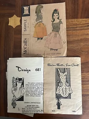 3 VTG Apron Patterns Marian Martin #9129 & Design 681 McCall's • $15