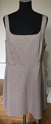 New Look ! Size 16 ! Classic Small Plaid Check Pinafore Dress ! Vgc ! Lined • £4.99