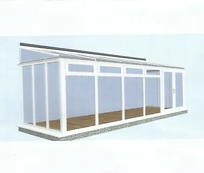 FANTASTIC AUTUMN SPECIAL! White Full Height Lean-to Conservatory 2000mm X 4000mm • £2999