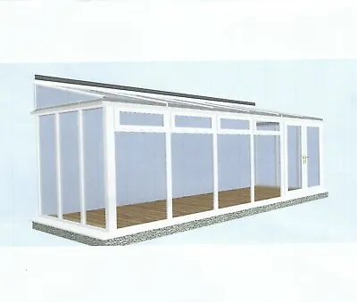 White Full Height Lean-to Conservatory 2500mm X 5000mm • £3580