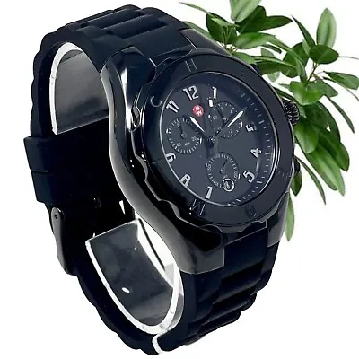 NWT MICHELE Jellybean Black Silicone Watch MWW12F000104 $495; 100% Authentic • $209.99