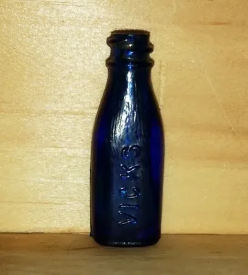 Antique Cobalt Blue Vicks Drops Miniature Sample Bottle 1920's Very Nice! • $18.95