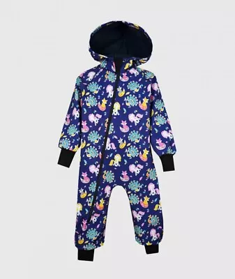 IELM Kids Waterproof Unicorn Softshell Overall Puddle Suit Size 92cm (18-24 M) • £19.99