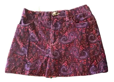 Dolce & Gabbana Vintage Y2K Paisley Purple Mini Skirt “Don’t Touch My Bum” • $120