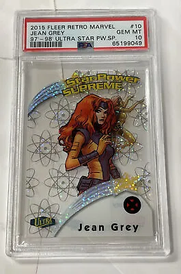 2015 Marvel Fleer Retro 1997-98 Ultra Star Power Supreme Jean Grey #10 PSA 10 • $345