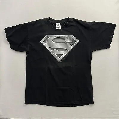 Vintage Superman Official Warner Bros Studio Store T-Shirt Men’s XL Black 1999 • $14.99