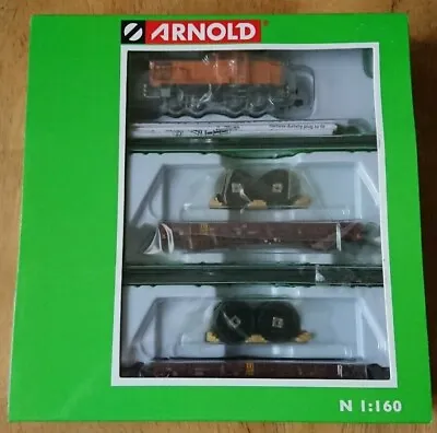 Hornby Arnold N Gauge HN2300 3 Piece Train Set Diesel Shunter & 2 Flat Wagons  • £172