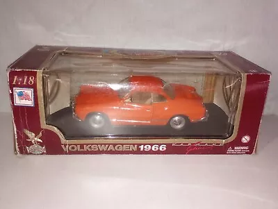 Road Legends 1:18 Scale Orange 1966 Volkswagen Karmann Ghia New In Worn Box • $24.99