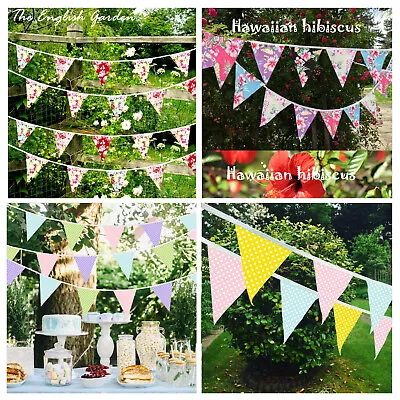 £29.49 • Buy Handmade Fabric Bunting Wedding Birthday Christening Party Shabby Chic 10f-100ft