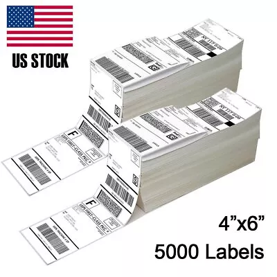 5000 Fanfold 4x6 Direct Thermal Shipping Label For Zebra Elton Rollo Datamax NEX • $71.94