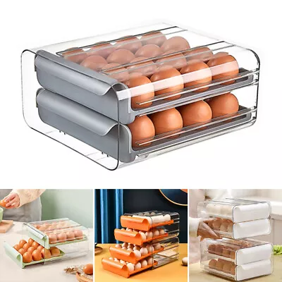 £8.95 • Buy 32 Grid Egg Holder Box Tray Storage Organizer Eggs Refrigerator Drawer Container