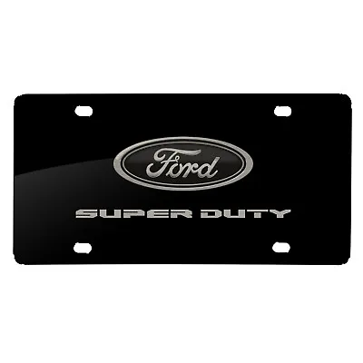 Ford Super-Duty Matt-Look Laser Mark Black Acrylic License Plate F250 F350 • $45.99