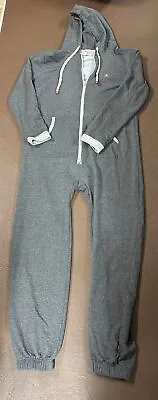 Penguin By Munsingwear One Piece Fleece Suit Sz M Grey Union Pajamas EUC • $23.95