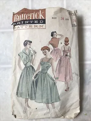 Vintage Butterick Evening Gown With Jacket Pattern Bust 34 Size 16 Cut  • $34.49