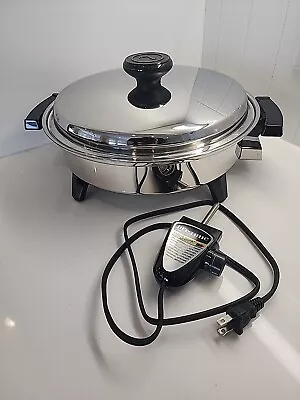 Lifetime Electric Skillet 12  - 1200 Watts Stainless Liquid Oil Core Waterless • $199.99