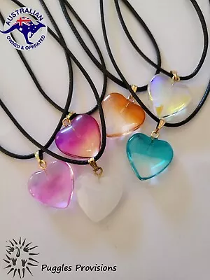 $3.50 • Buy 20mm Love Heart Lamp Work Necklace Pendant Czech Glass Charms For Jewellery