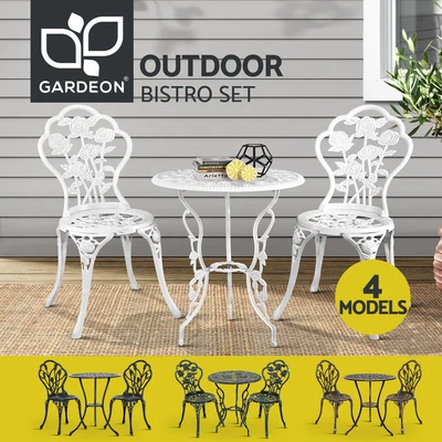 $190.95 • Buy Gardeon Outdoor Setting Dining Chairs Bistro Set Patio Garden Furniture 3 Piece