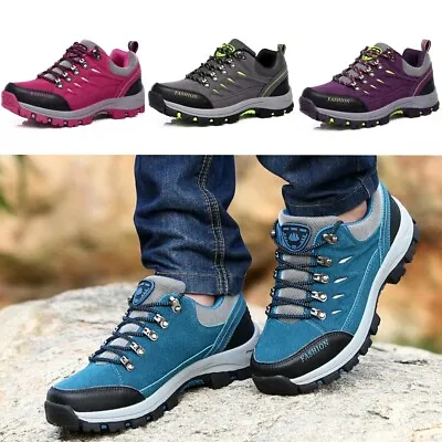 Mens Women Casual Waterproof Walking Outdoor Hiking Trekking Trainers Shoes • £20.99