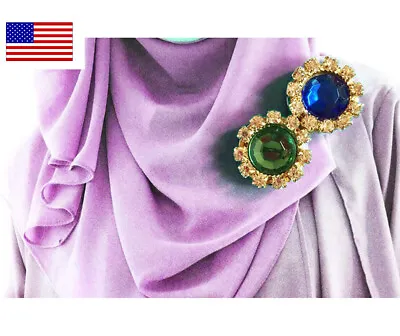 Magnetic Fashion Scarf Hijab Clip Pin Brooch (1 Pin Set) • $8.99