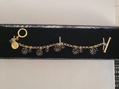 Beautiful Boxed Marcel Wanders M&S Designer Black Floral T.Bar Bracelet • $16.15