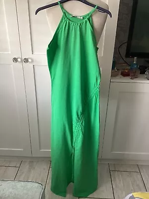 Bnwt Very Size 12 Green Sleeveless Cotton Front Drawstring Dress • £4.99
