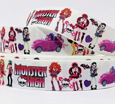 Grosgrain Ribbon 7/8  Monster High Cartoon C17 Printed Combine Ship US SELLER • $0.99