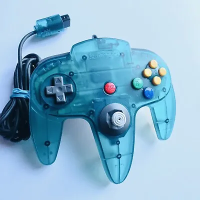 ❤️ CLEAR BLUE N64 NINTENDO 64 CONTROLLER Game Pad GENUINE NUS-005 Transparent • $49.90