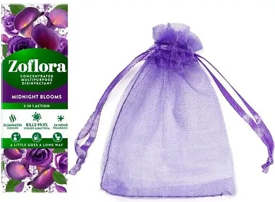 £6.50 • Buy Zoflora 3in1 Action Concentrated Disinfectant 120ml.Midnight Blooms+Organza Bag
