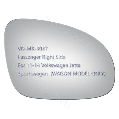 Mirror Glass For 2011-2014 Vw Volkswagen Jetta Wagon Model Passenger Right Side • $14.78