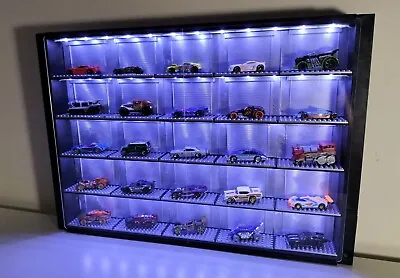 Premium Garage LED Display Case For Hot Wheels 1:64 Scale Toy Cars Cabinet • $229.99