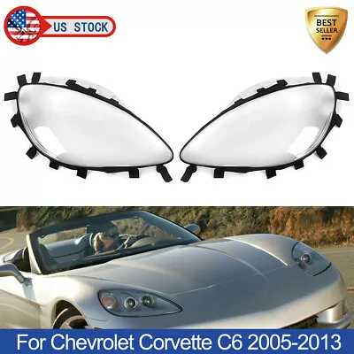 For Corvette C6 2005-2013 Clear Headlight Lens Cover Headlamp Shell With Gaskets • $71.05