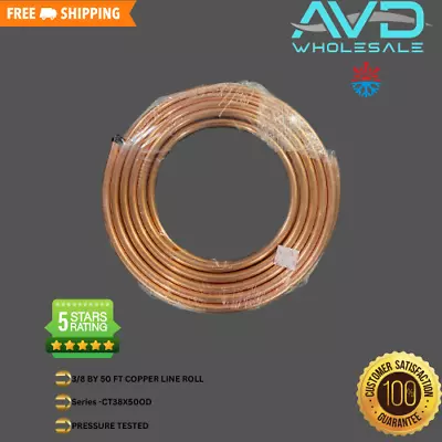 3/8 Soft Copper Tubing Coil - 50 Ft - ASTM B280 • $59