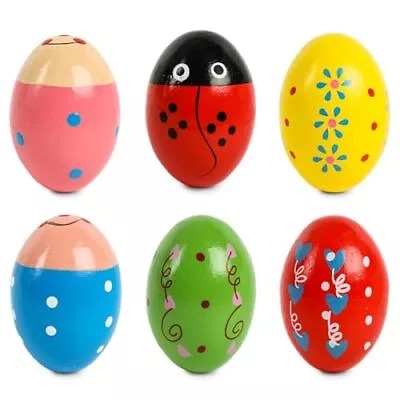 6 PCS Wooden Percussion Musical Egg Maracas Egg Shakers For Party Favors East... • $21.83