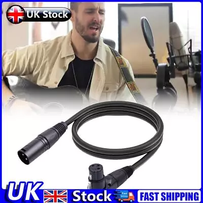 Right-Angle XLR Female To Straight XLR Male 3-Pin Mic Cable Portable Audio Cable • £7.39