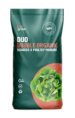 DUO Organic Chicken Manure & Seaweed Fertiliser 1Kg 5Kg Or 10Kg Pack • £9.99