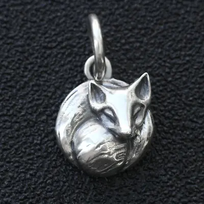 925 Sterling Silver Fox Sleep Pendant Charm Fit European Bracelet Necklace VTG • $13.89