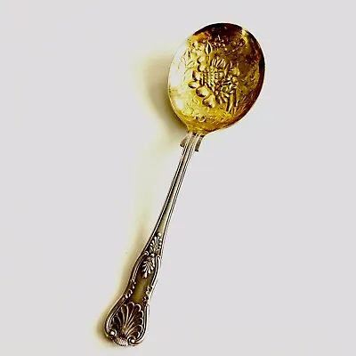 EPNS Sheffield England Serving 9” Spoon With Embossed Fruit Design Bowl • $11.25
