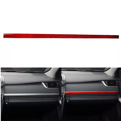 For Toyota Camry 2012-2014 Carbon Fiber Co-pilot Dashboard Panel Trim Cover Red • $18.19