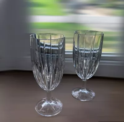 MIKASA ARCTIC LIGHTS SET 2 Cut Lead Crystal Wine Glass  9  Retired EUC • $34.99