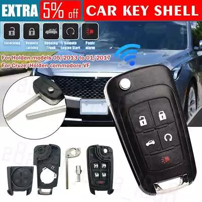 For Holden Commodore VF 2013-2017 5 Buttons Flip Remote Car Key Shell Case Fob • $9.89