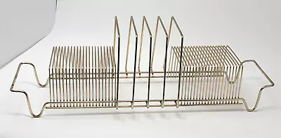 Unique Vintage GOLD Tone Wire Albums & 45 Vinyl Record Holder Rack 44 Slots 20.5 • $34.95