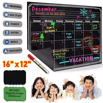 Refrigerator Calendar Magnetic Dry Erase Blackboard Monthly Weekly Planner Mark • $9.99