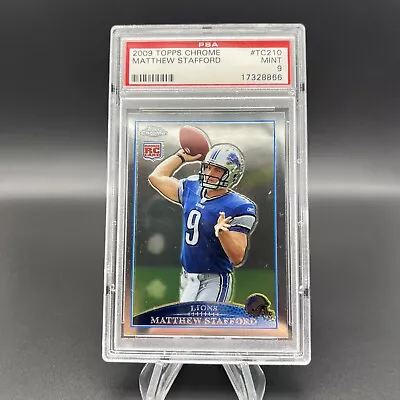 2009 Topps Chrome Matthew Stafford #TC210 RC Rookie Card PSA 9 LA Rams Detroit • $55