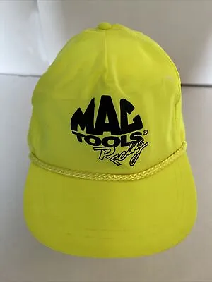 Vintage KC Brand MAC Tools Racing Neon ￼baseball Cap Hat • $6.06